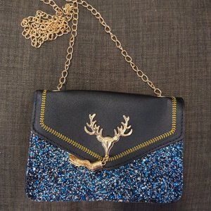 Blue, Silver and Black Sequin Purse